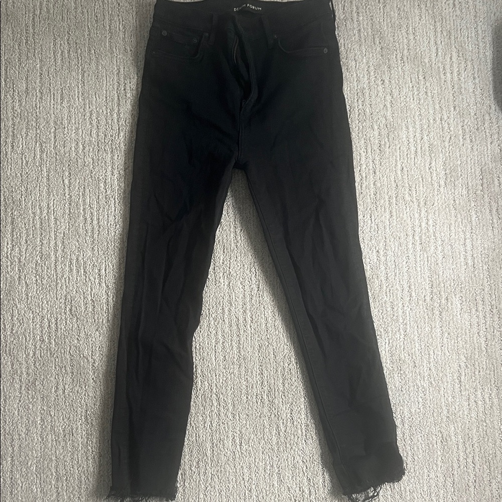 Denim Forum Jet Black Skinny Jeans